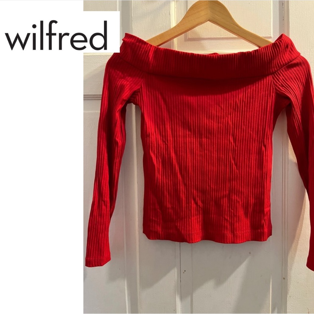 Wilfred Red Tournesol Long Sleeve Off Shoulder Top